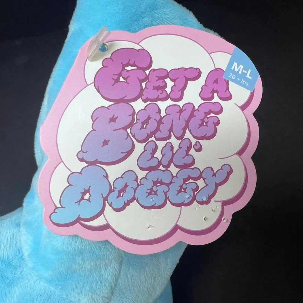 Bark Box Get a Bong Lil Doggy‎ 420 Toy M/L Plush Squeak Spiky Ball Crinkle New